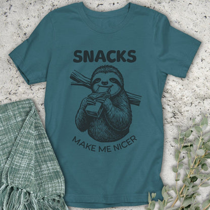 Stepping Green T-Shirt Snacks Make Me Nicer T-Shirt