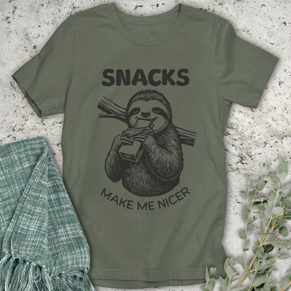 Stepping Green T-Shirt Snacks Make Me Nicer T-Shirt
