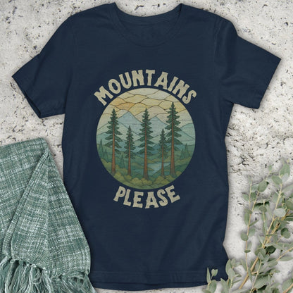 Stepping Green T-Shirt Stained Glass Mountains Please T-Shirt
