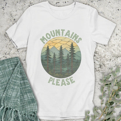Stepping Green T-Shirt Stained Glass Mountains Please T-Shirt