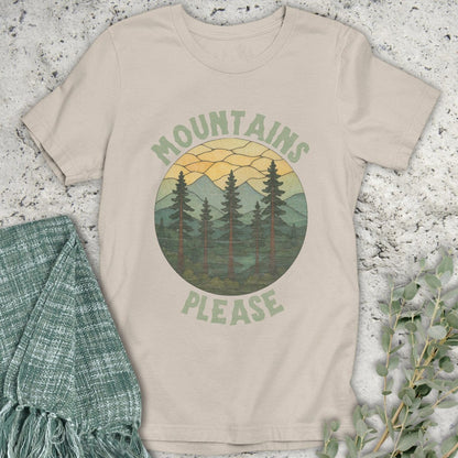 Stepping Green T-Shirt Stained Glass Mountains Please T-Shirt