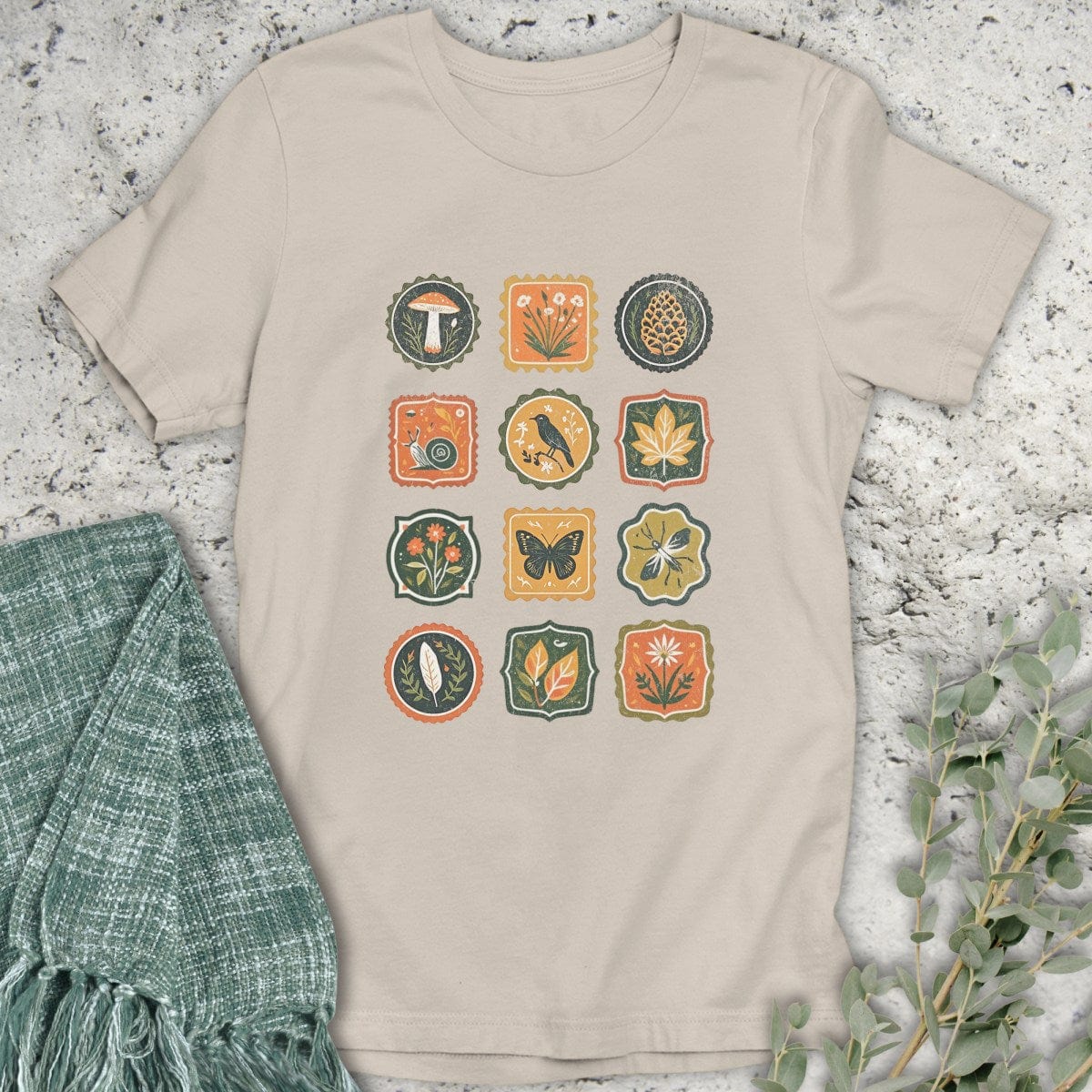 Stepping Green T-Shirt Stamp Badges T-Shirt