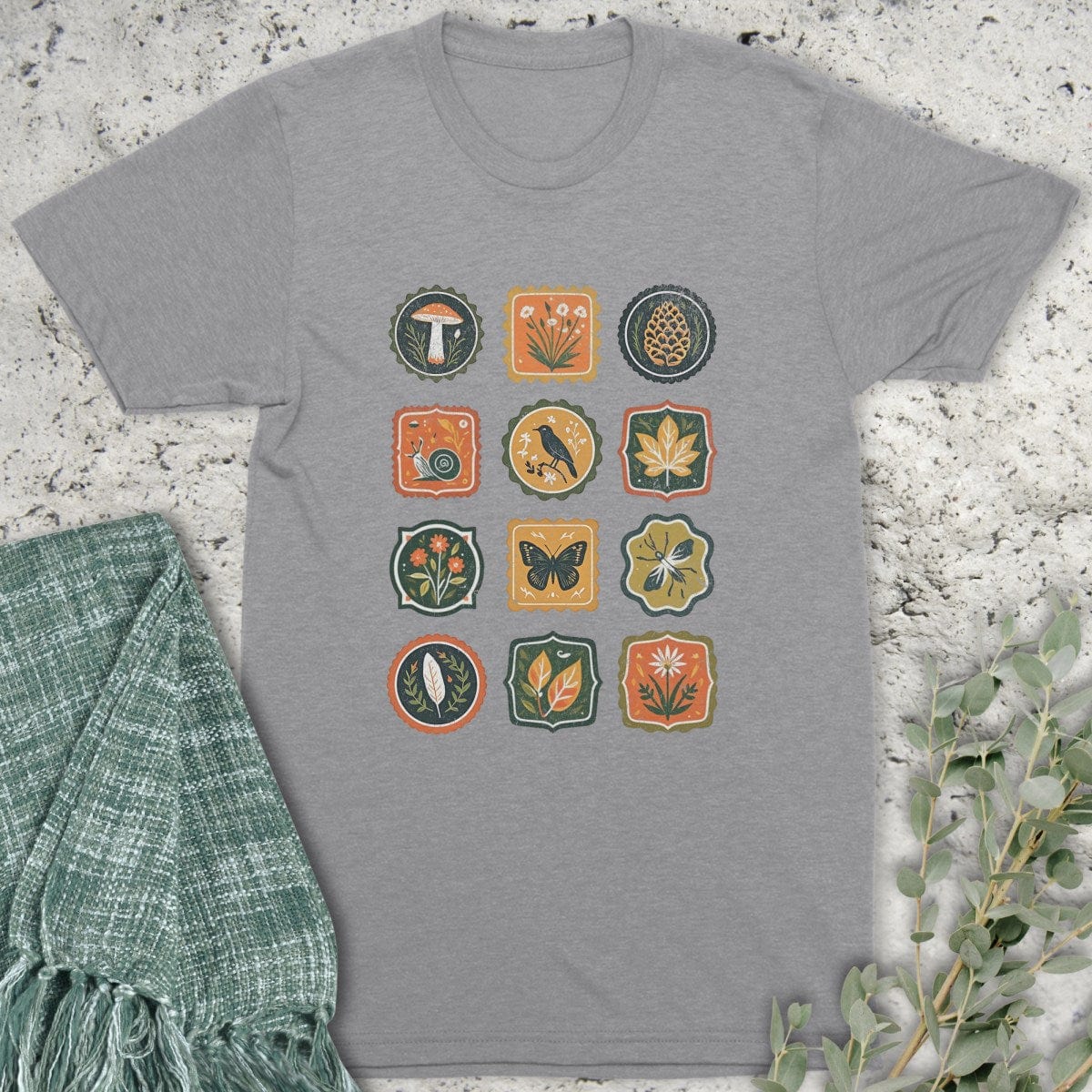 Stepping Green T-Shirt Stamp Badges T-Shirt