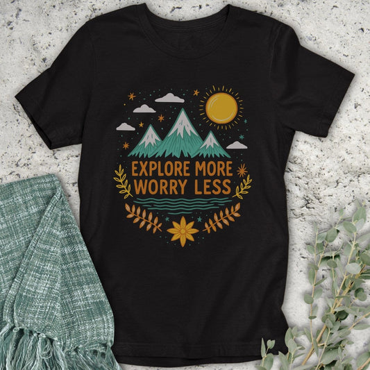 Stepping Green T-Shirt Stars Explore More Worry Less T-Shirt