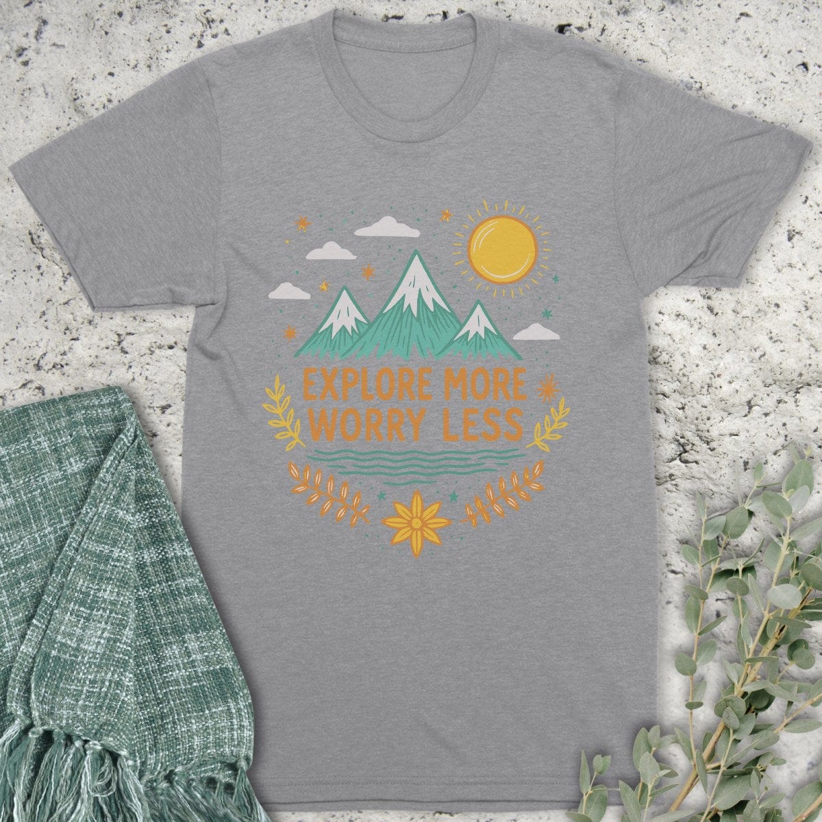 Stepping Green T-Shirt Stars Explore More Worry Less T-Shirt