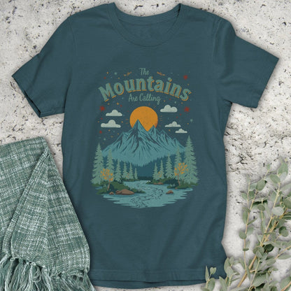 Stepping Green T-Shirt Stars Mountains Are Calling Organic T-Shirt
