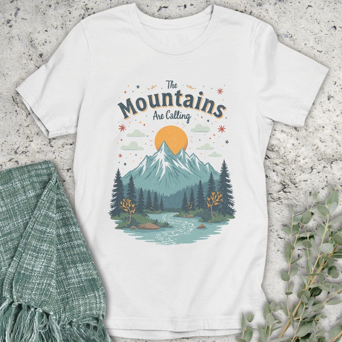 Stepping Green T-Shirt Stars Mountains Are Calling T-Shirt