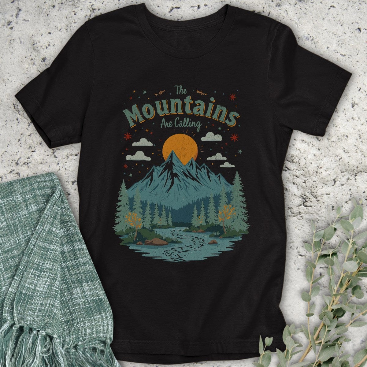 Stepping Green T-Shirt Stars Mountains Are Calling T-Shirt