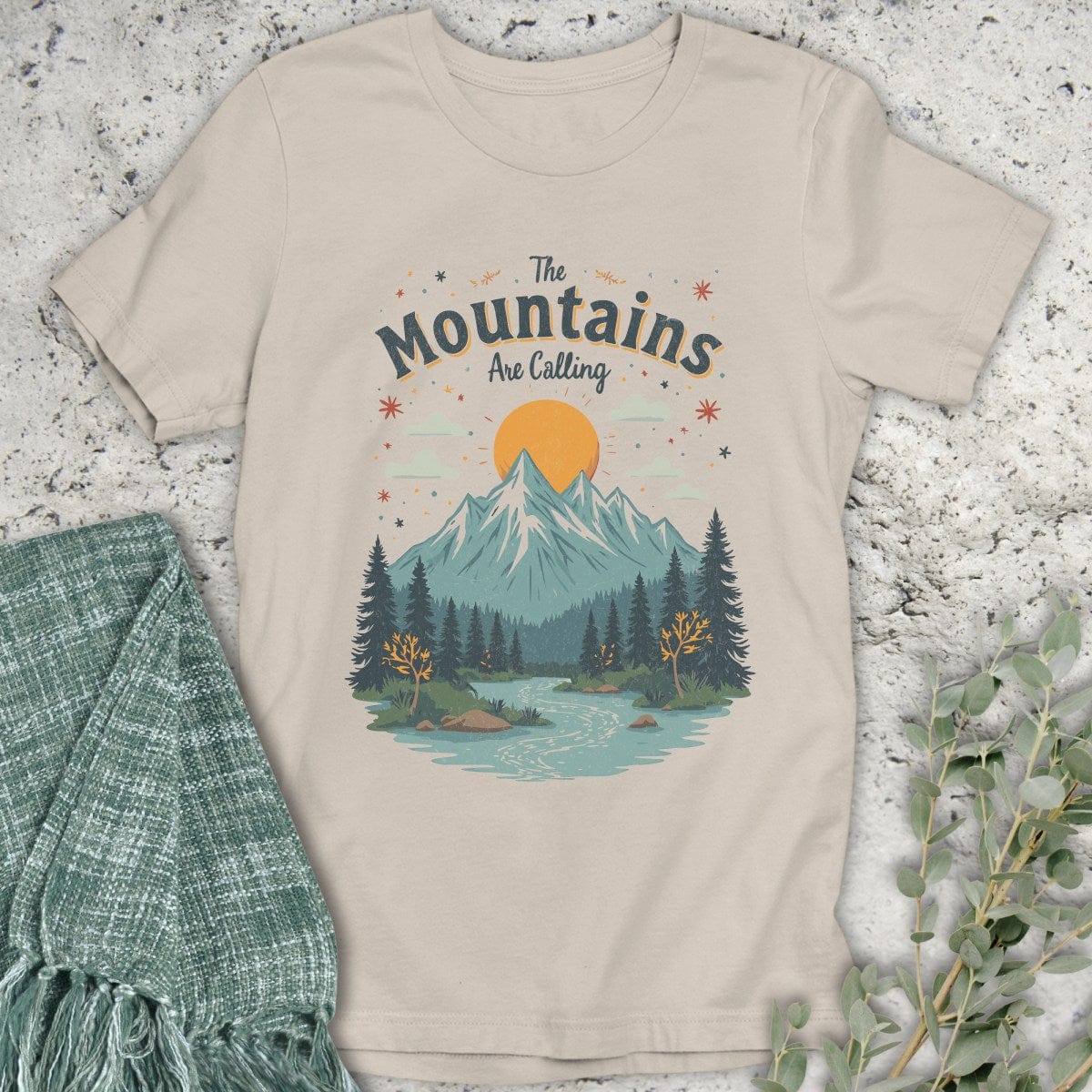 Stepping Green T-Shirt Stars Mountains Are Calling T-Shirt