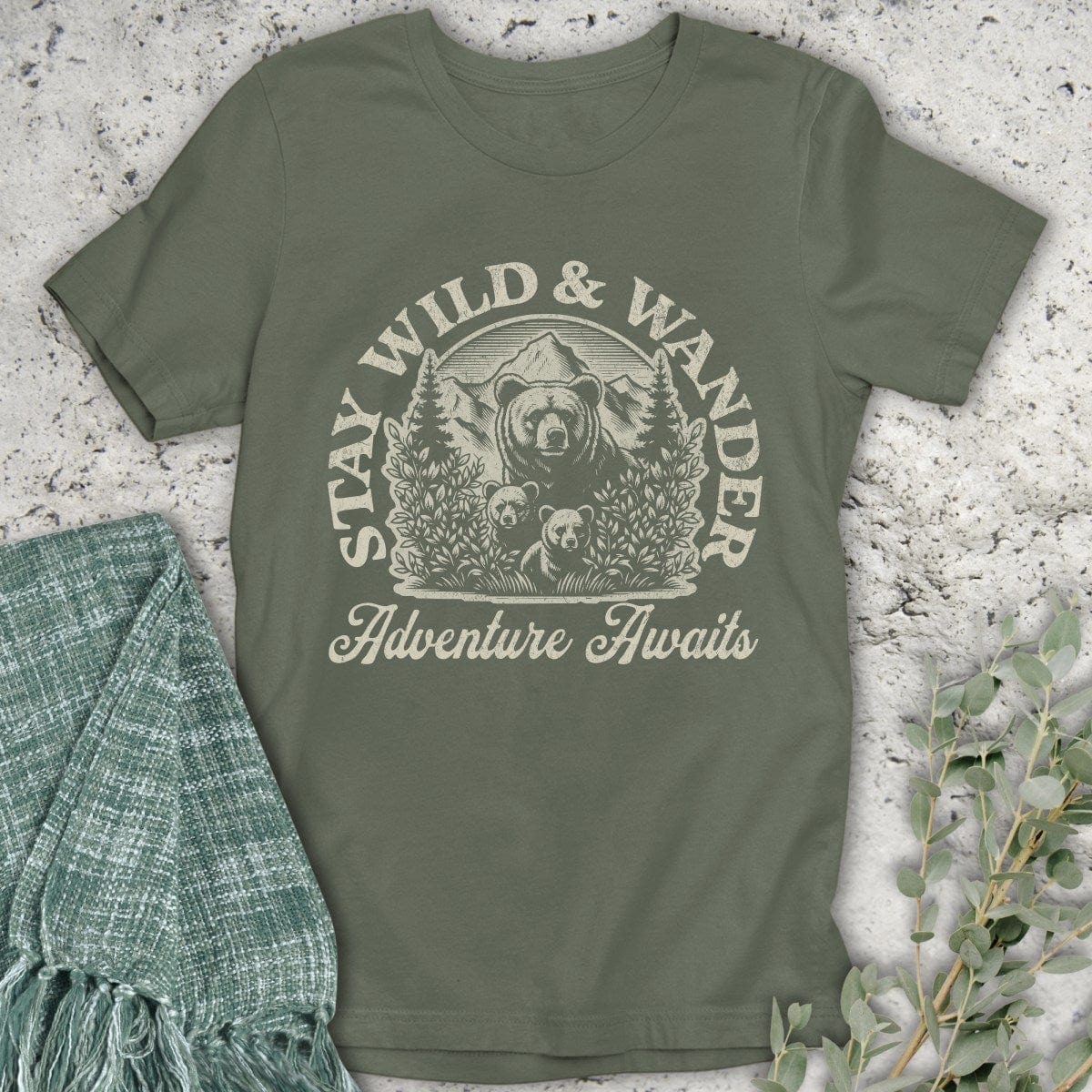 Stepping Green T-Shirt Stay Wild and Wander T-Shirt