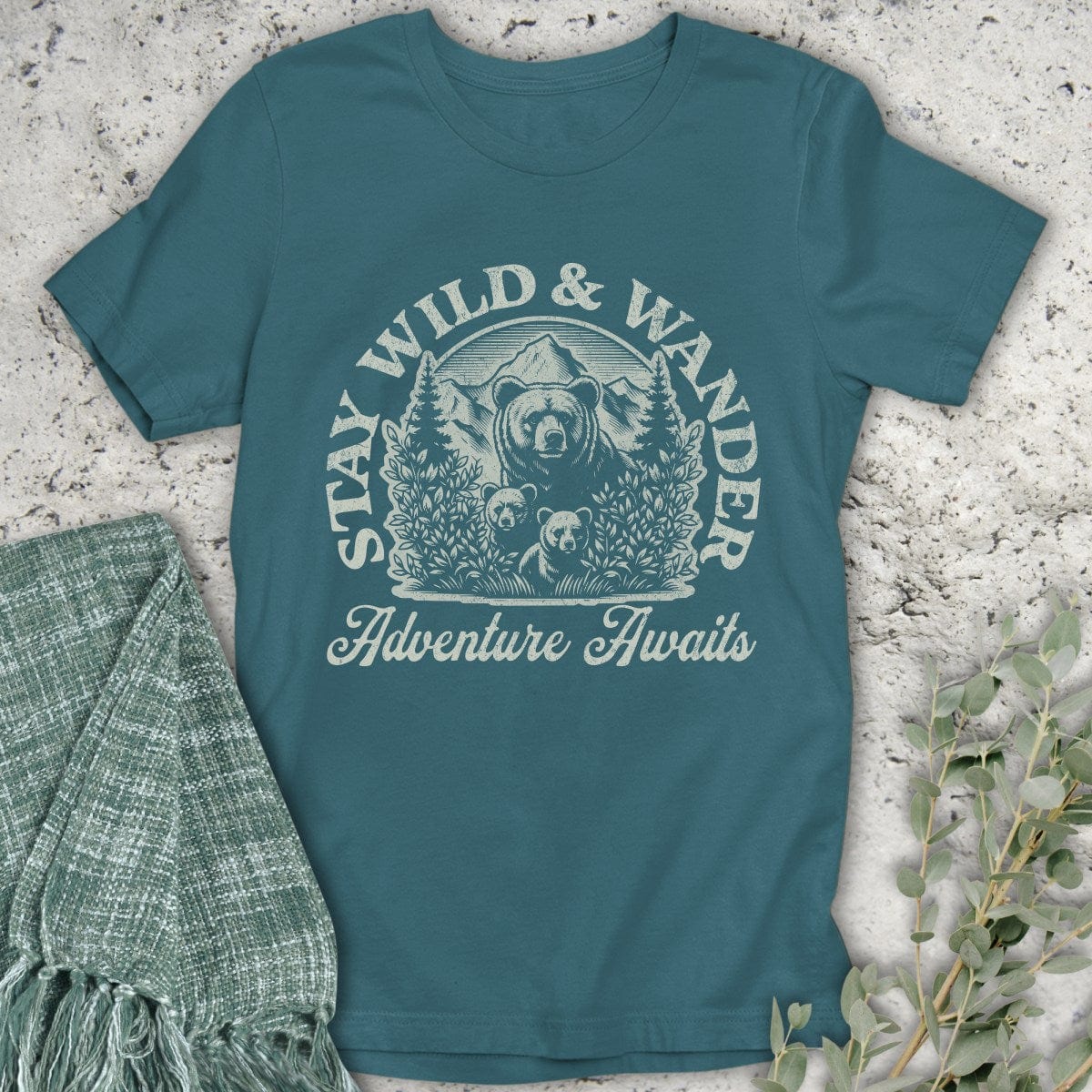 Stepping Green T-Shirt Stay Wild and Wander T-Shirt