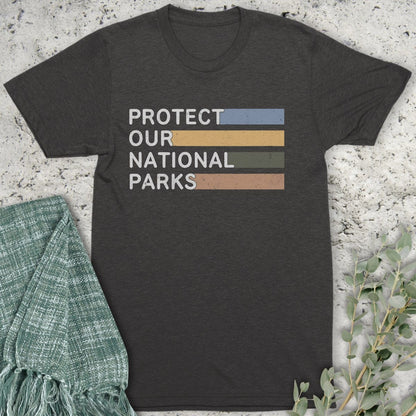 Stepping Green T-Shirt Striped Protect Parks Organic T-Shirt