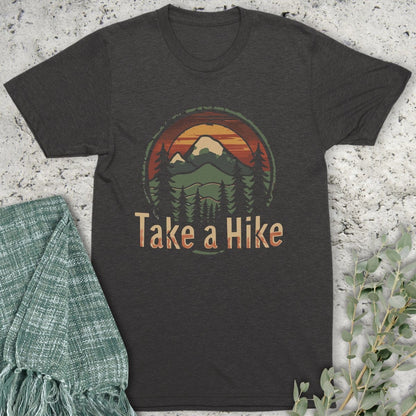 Stepping Green T-Shirt Sun Take A Hike Badge Organic T-Shirt