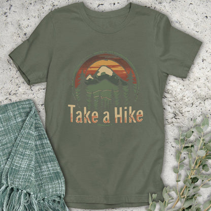 Stepping Green T-Shirt Sun Take A Hike Badge T-Shirt