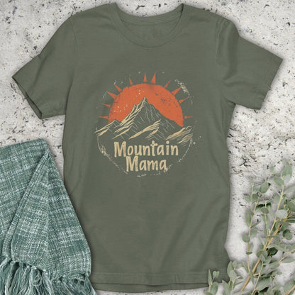 Stepping Green T-Shirt Sunset Mountain Mama T-Shirt