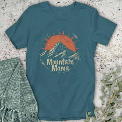 Stepping Green T-Shirt Sunset Mountain Mama T-Shirt