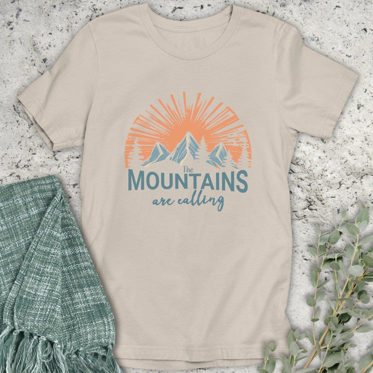 Stepping Green T-Shirt Sunset Mountains are Calling T-Shirt