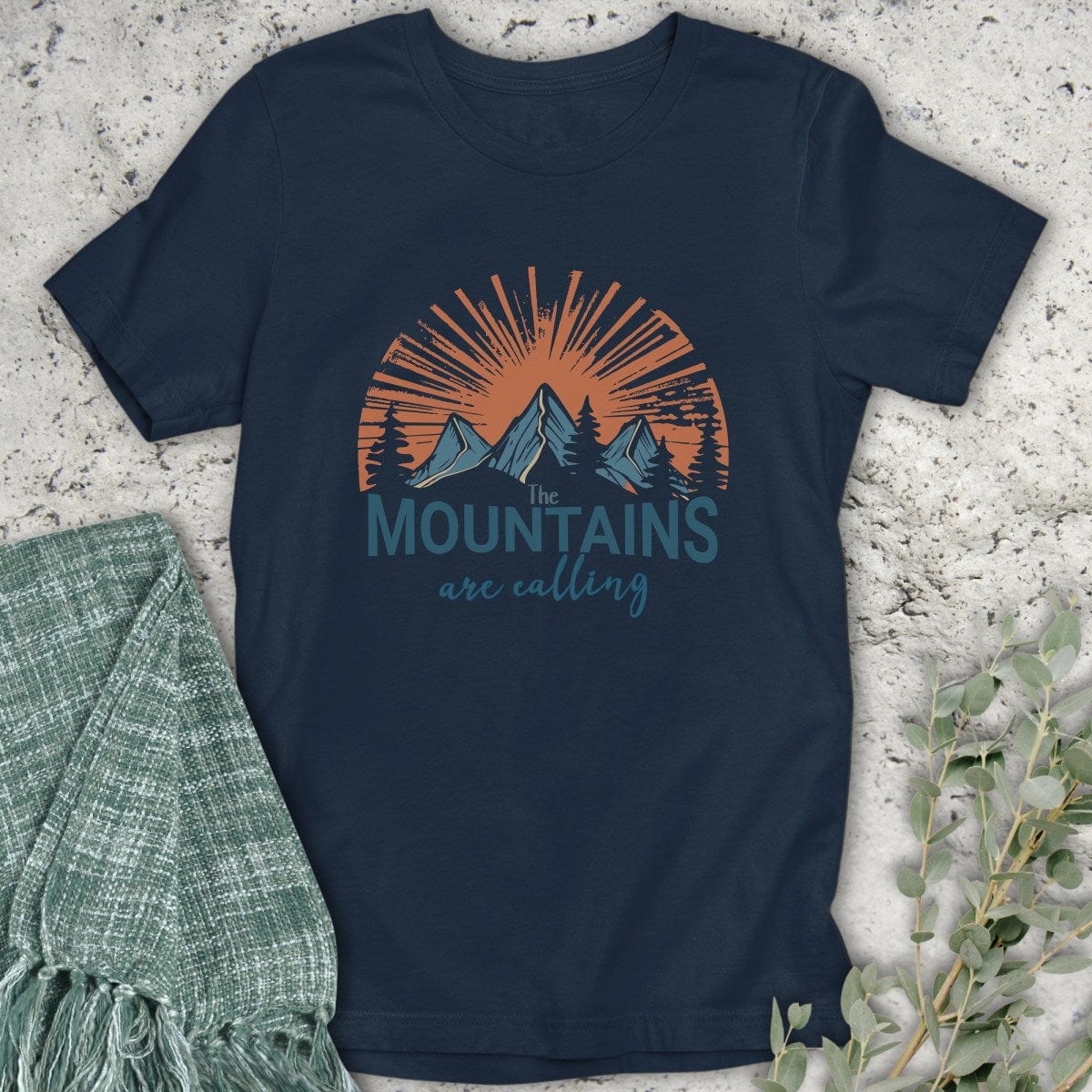Stepping Green T-Shirt Sunset Mountains are Calling T-Shirt