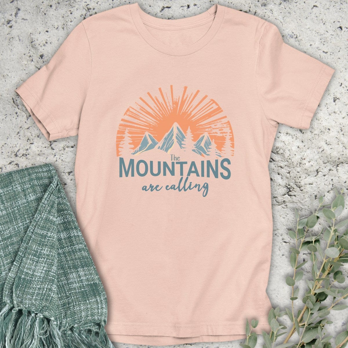 Stepping Green T-Shirt Sunset Mountains are Calling T-Shirt