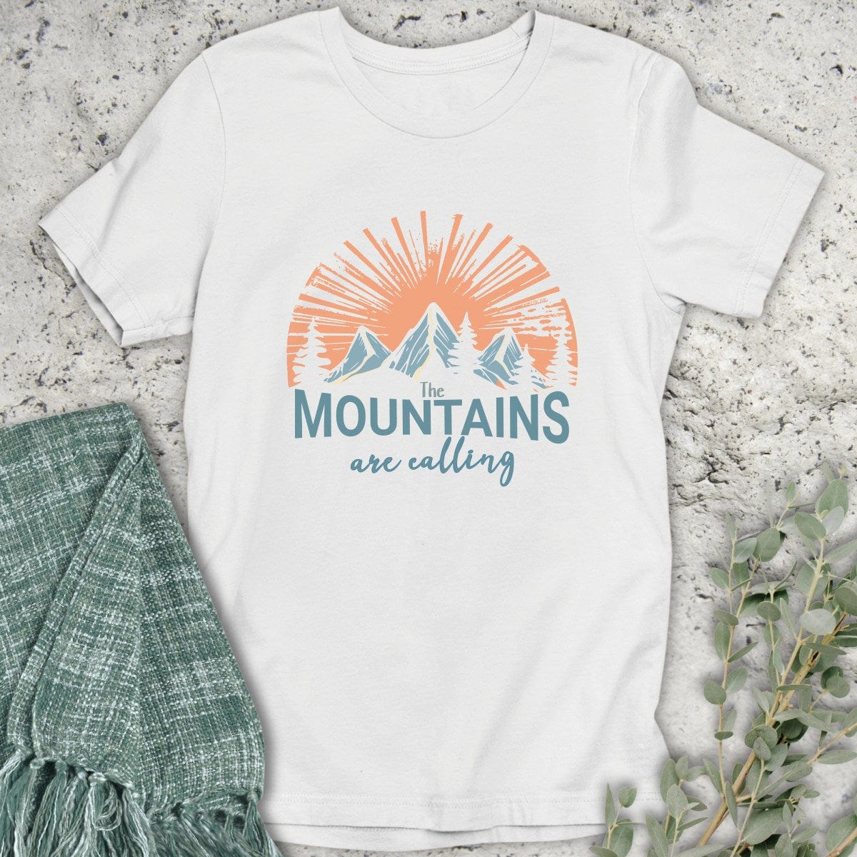 Stepping Green T-Shirt Sunset Mountains are Calling T-Shirt
