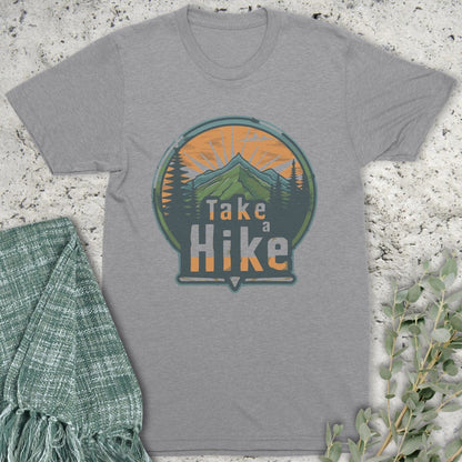 Stepping Green T-Shirt Sunset Take A Hike Badge T-Shirt