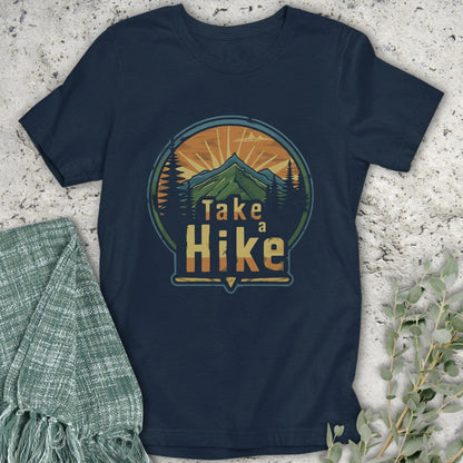 Stepping Green T-Shirt Sunset Take A Hike Badge T-Shirt