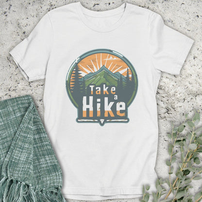 Stepping Green T-Shirt Sunset Take A Hike Badge T-Shirt