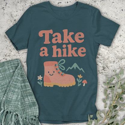 Stepping Green T-Shirt Take A Hike Boot Organic T-Shirt