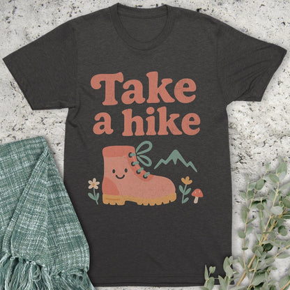 Stepping Green T-Shirt Take A Hike Boot Organic T-Shirt