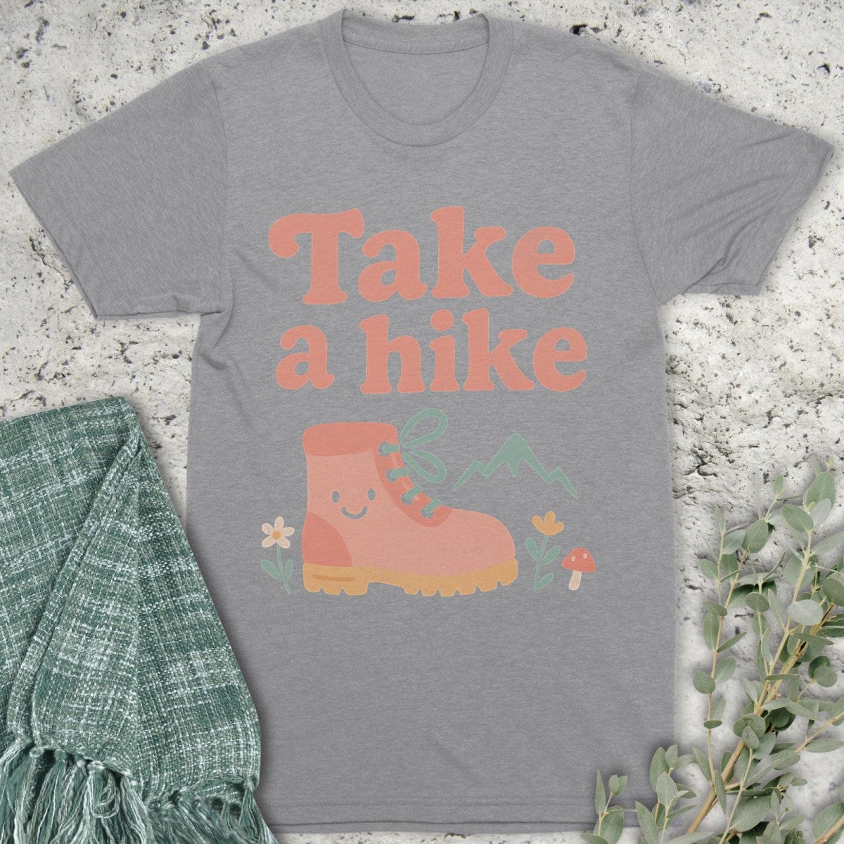 Stepping Green T-Shirt Take A Hike Boot T-Shirt
