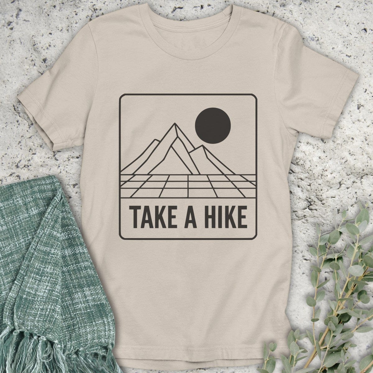 Stepping Green T-Shirt Take A Hike Grid T-Shirt