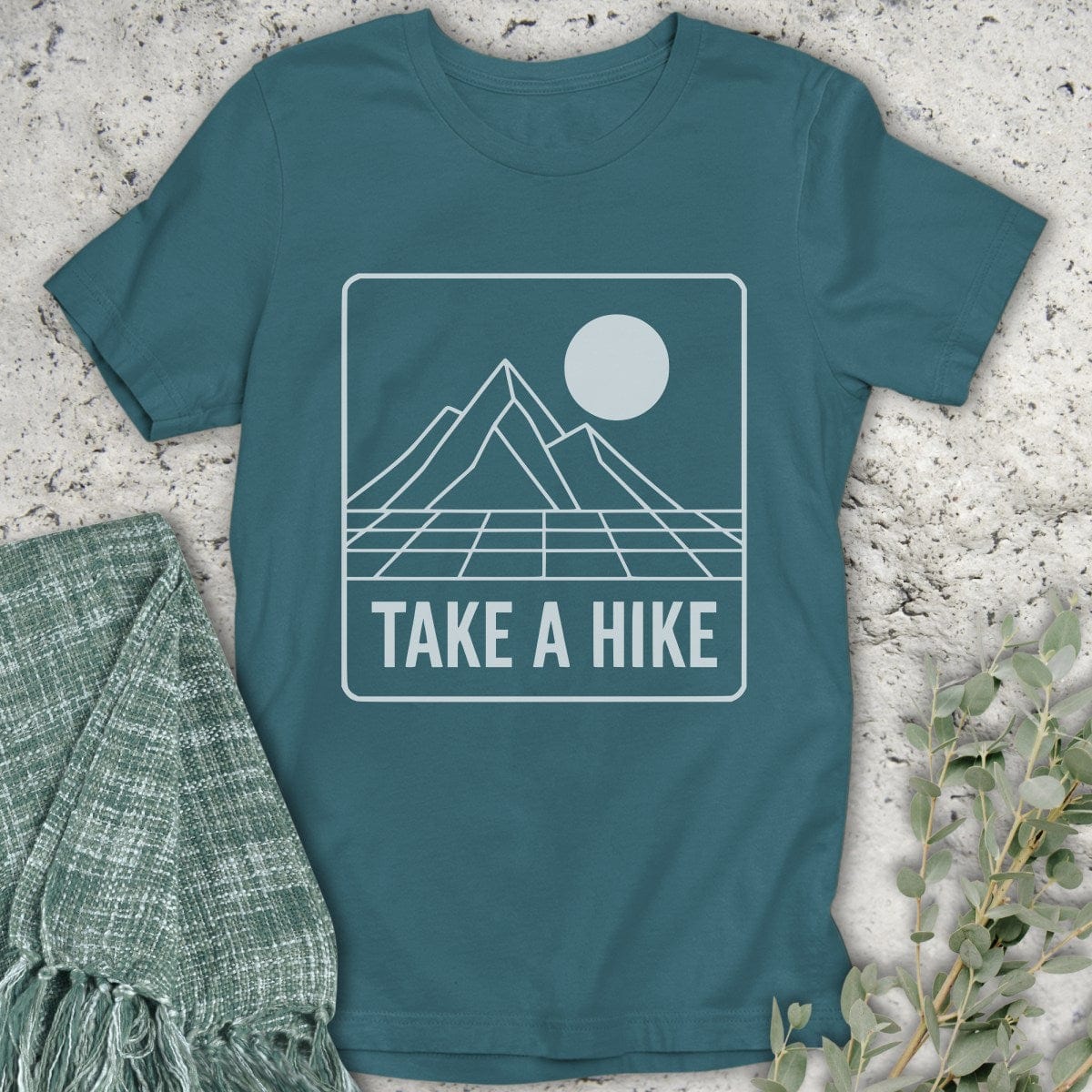 Stepping Green T-Shirt Take A Hike Grid T-Shirt