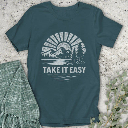 Stepping Green T-Shirt Take It Easy Badge Organic T-Shirt