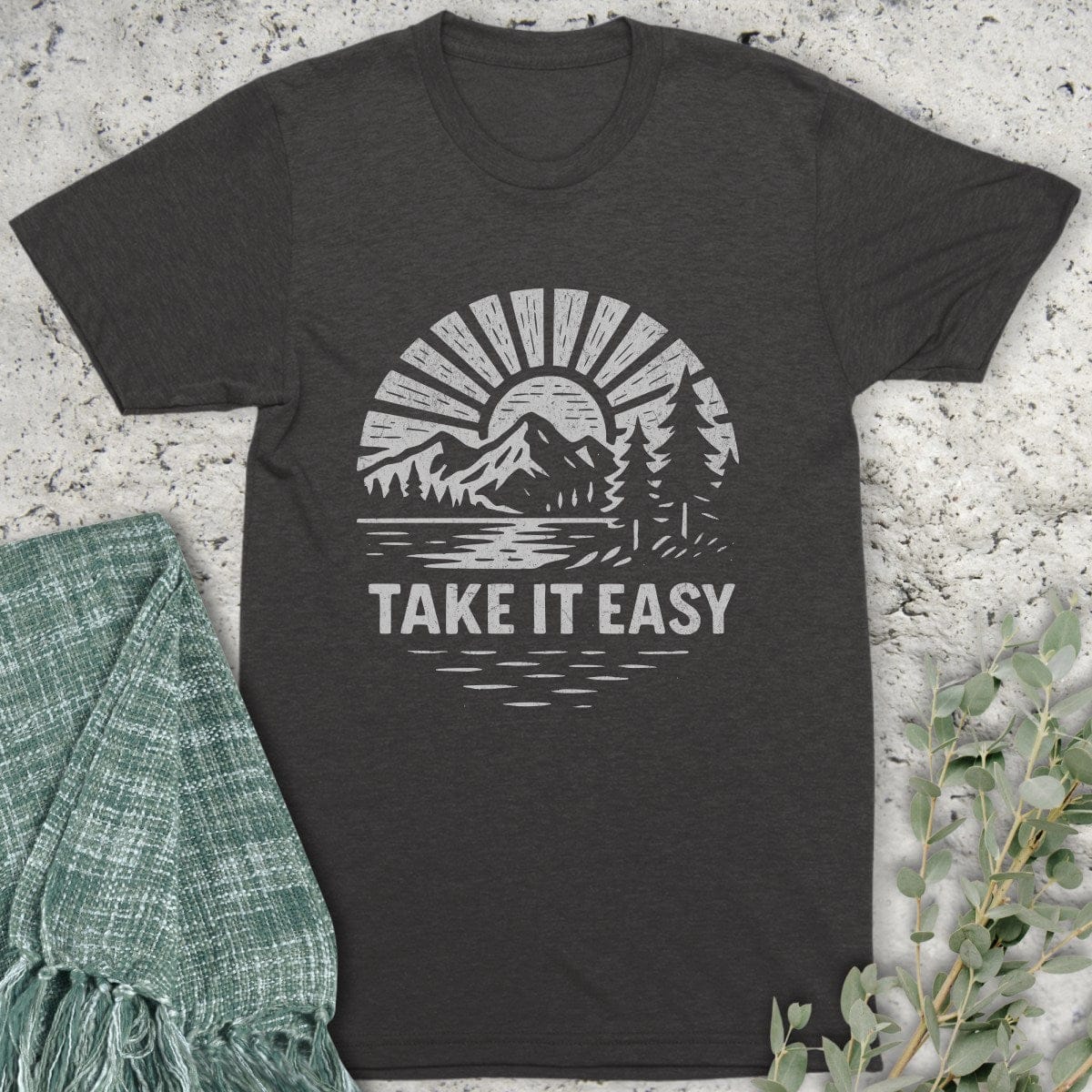 Stepping Green T-Shirt Take It Easy Badge Organic T-Shirt