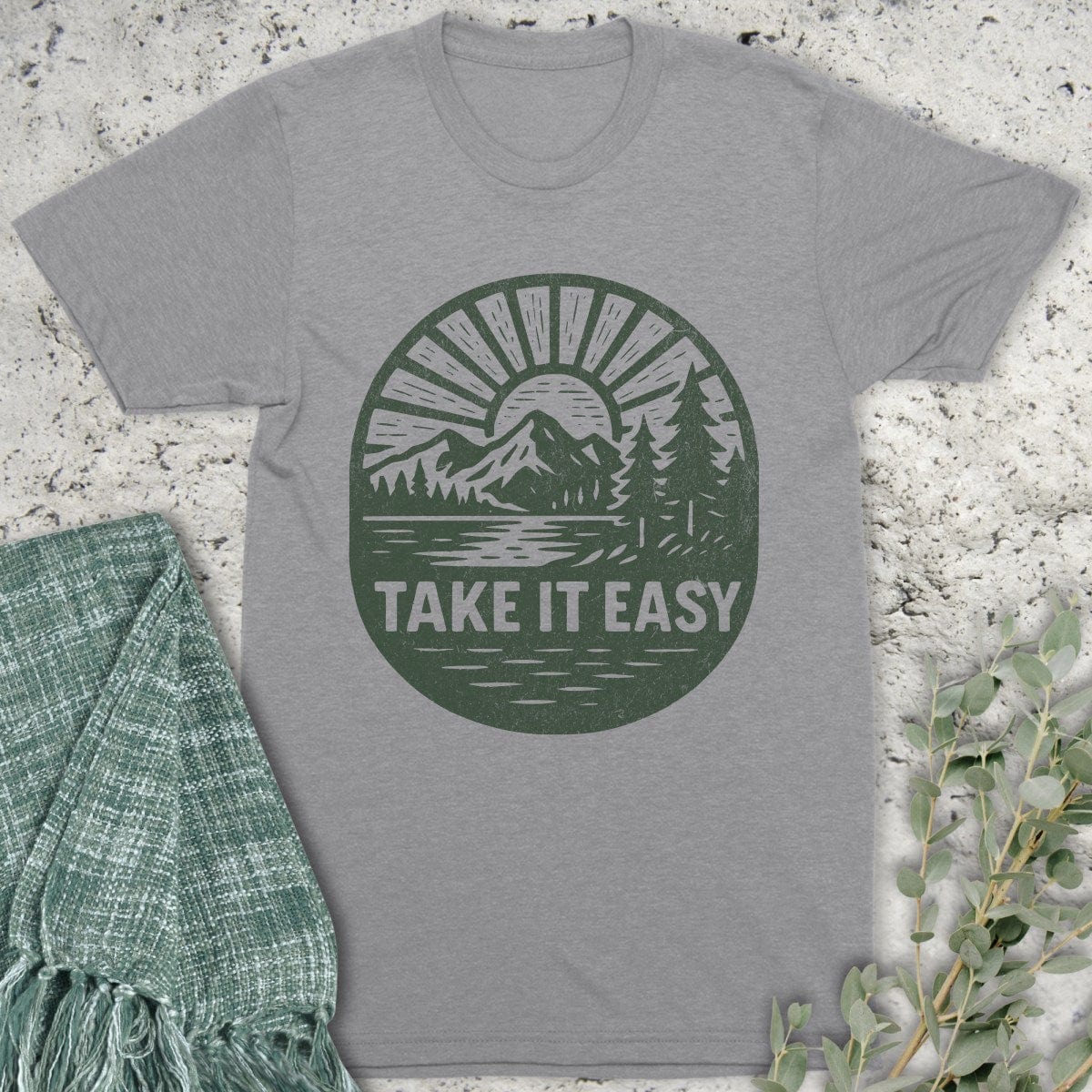 Stepping Green T-Shirt Take It Easy Badge T-Shirt