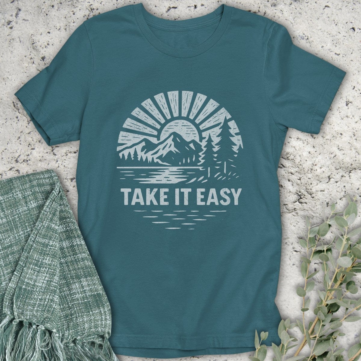 Stepping Green T-Shirt Take It Easy Badge T-Shirt