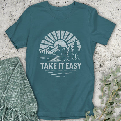 Stepping Green T-Shirt Take It Easy Badge T-Shirt
