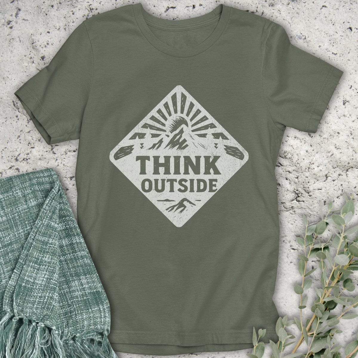 Stepping Green T-Shirt Think Outside Badge T-Shirt