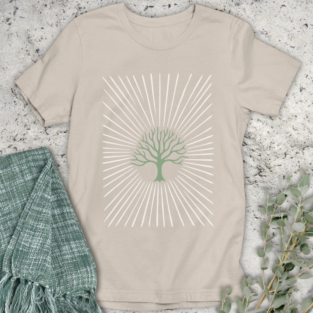 Stepping Green T-Shirt Tree Rays T-Shirt