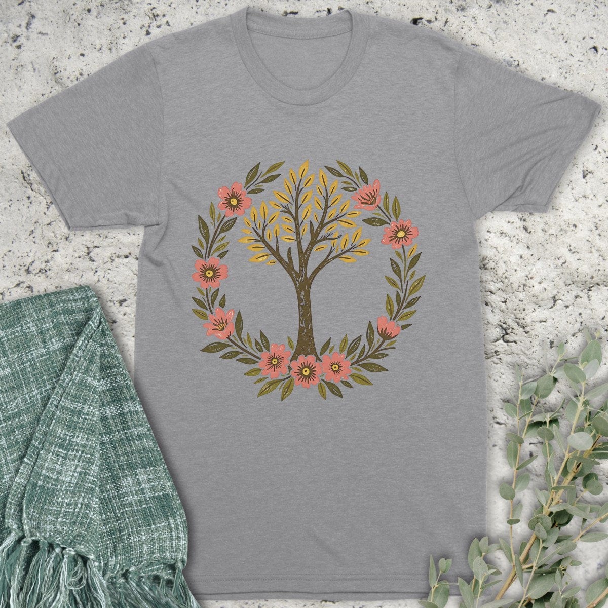 Stepping Green T-Shirt Tree Wreath T-Shirt