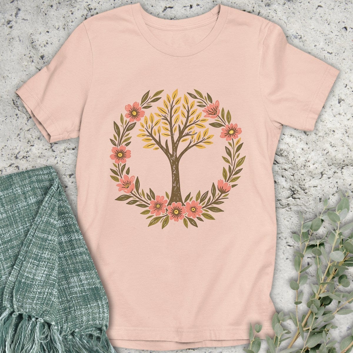 Stepping Green T-Shirt Tree Wreath T-Shirt