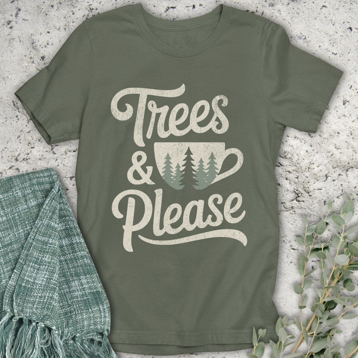 Stepping Green T-Shirt Trees and Tea T-Shirt