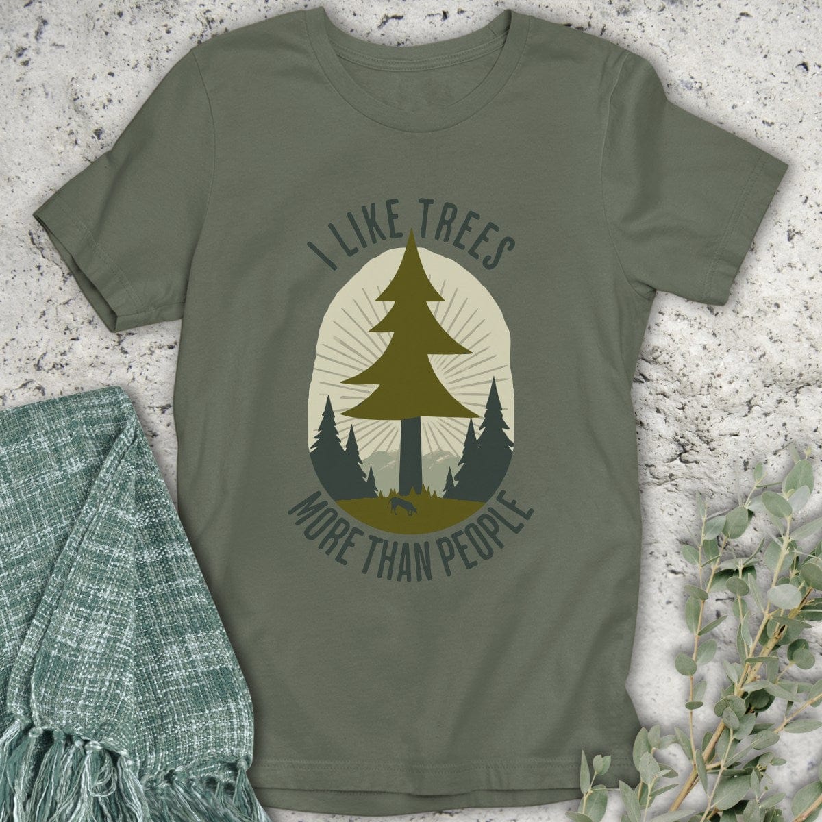 Stepping Green T-Shirt Trees More Than People T-Shirt