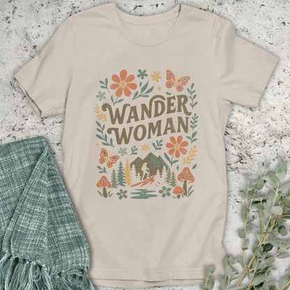 Stepping Green T-Shirt Wander Woman Floral Scene T-Shirt