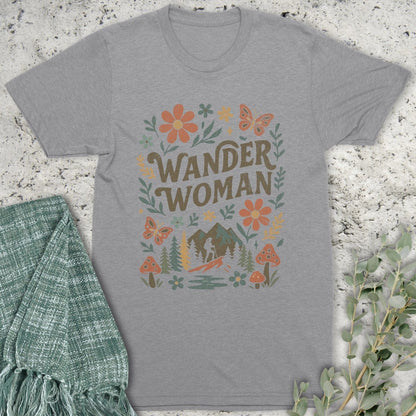 Stepping Green T-Shirt Wander Woman Floral Scene T-Shirt