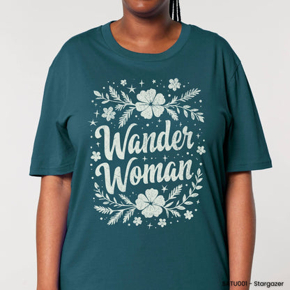 Stepping Green T-Shirt Wander Woman Flowers T-Shirt