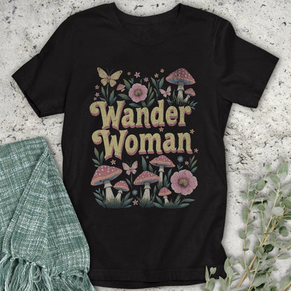 Stepping Green T-Shirt Wander Woman Mushroom T-Shirt