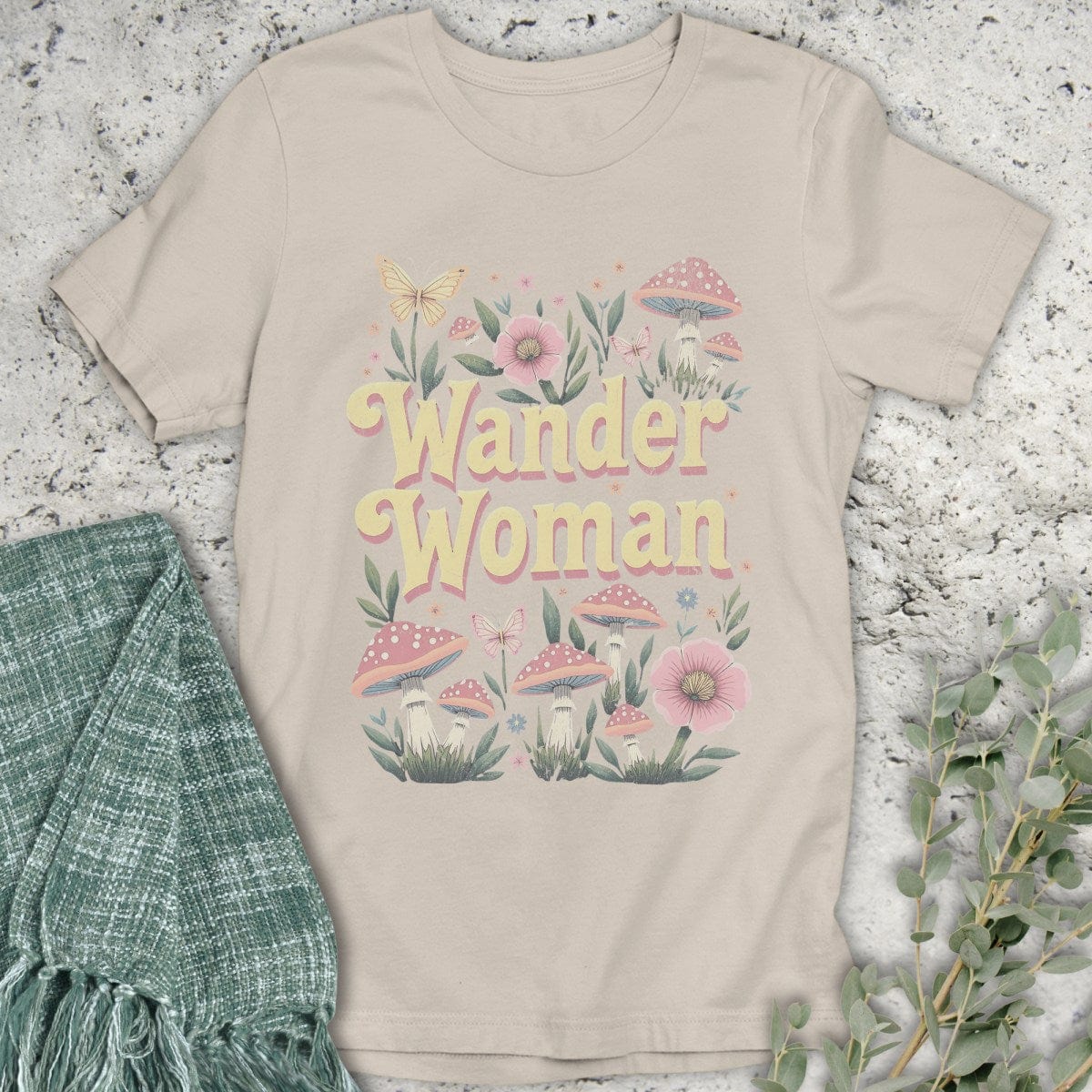 Stepping Green T-Shirt Wander Woman Mushroom T-Shirt
