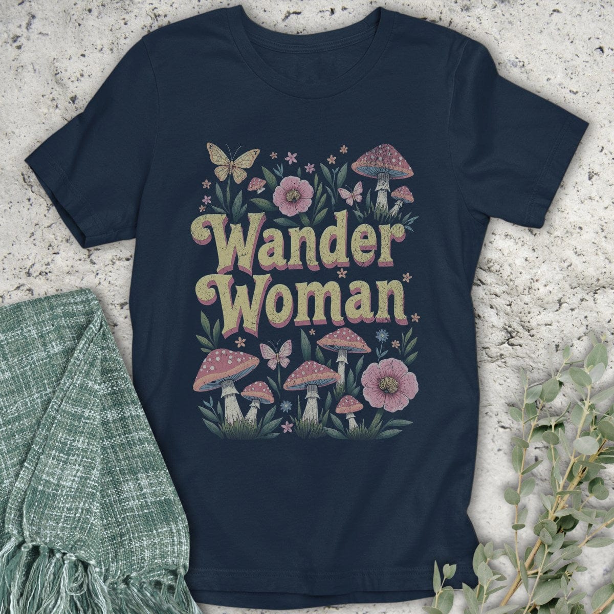 Stepping Green T-Shirt Wander Woman Mushroom T-Shirt