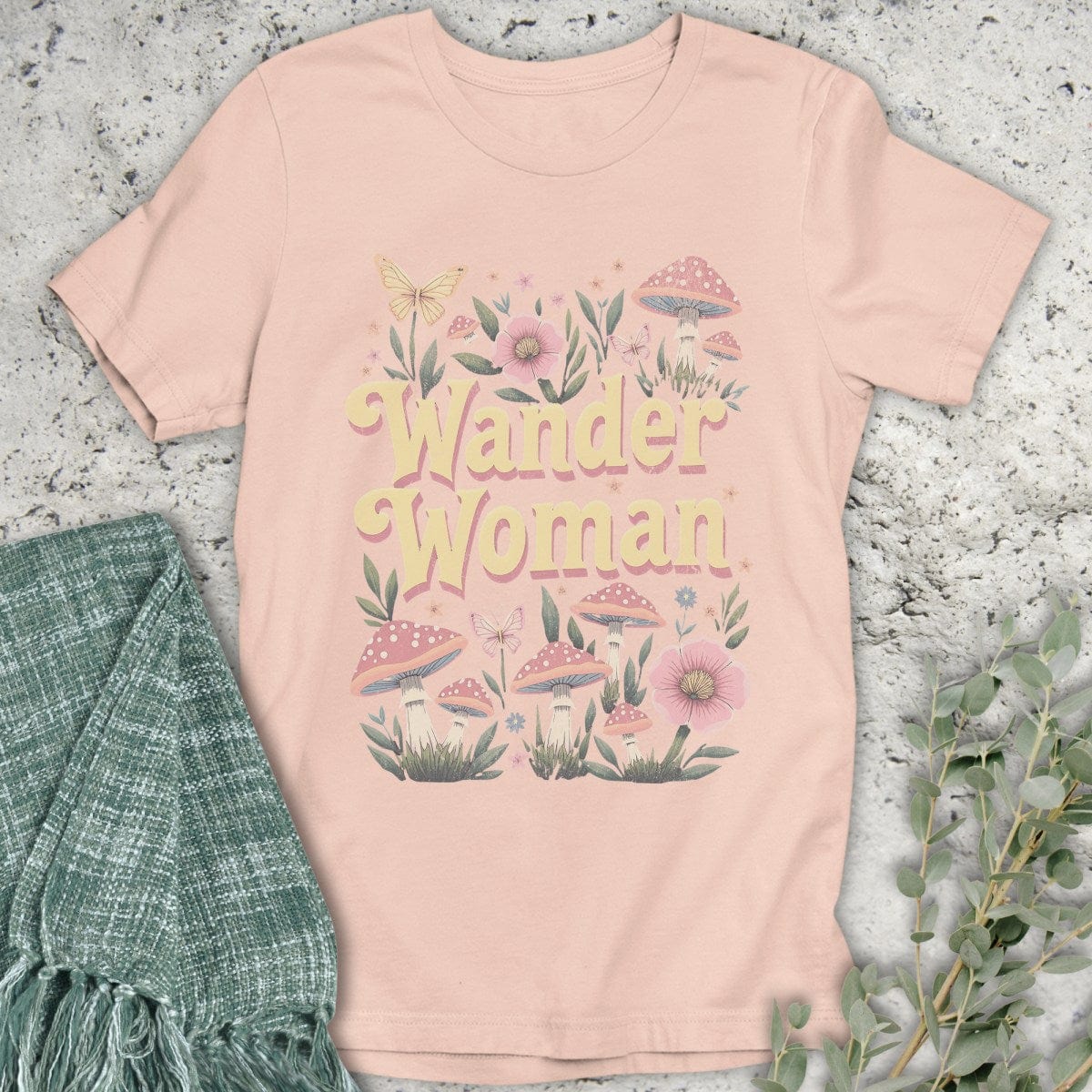 Stepping Green T-Shirt Wander Woman Mushroom T-Shirt